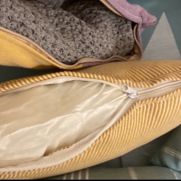 Golden Yellow Diagonal Stripe Perfect Size Pillow 8 x 16 NEW - Picture 10 of 11